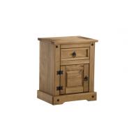 Corona Solid Oak 1 Drawer 1 Door Bedside Cabinet