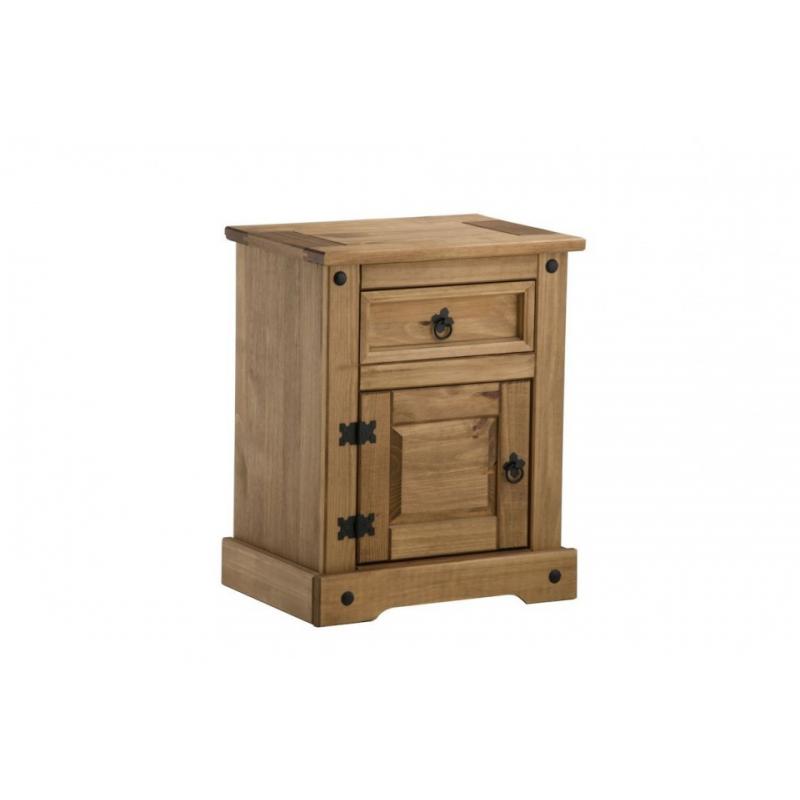 Corona Solid Oak 1 Drawer 1 Door Bedside Cabinet