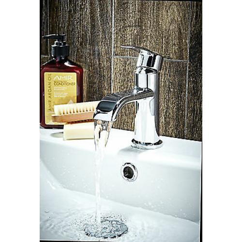 Lorenzo Modern Chrome Bathroom Basin Mixer, Bath Filler, Shower Mixer 