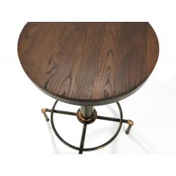 Rockport Bar Set with 2 bar stools in Rustic Elm and  Brushed Copper Effect