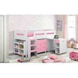 Kimbo Cabin Bed Pink Childrens Kids Bed