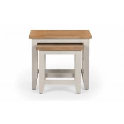 Richmond Nest Of Two Tables Grey Lacquered Finish Fully Assembled Julian Bowen