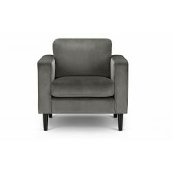 Hayward Armchair in Grey Velvet Fabric 2 Man Home Delivery