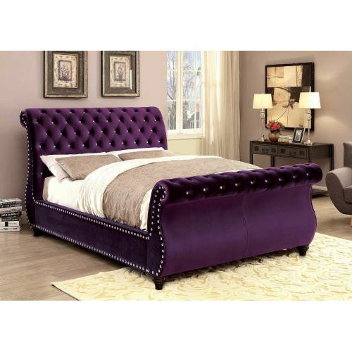 Swan Upholstered Chesterfield Sleigh bed King Size